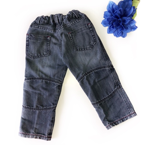 JOE FRESH 3T DARK WASH BLUE JEANS ADJUSTABLE WAIST - Picture 3 of 8